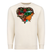Sandshell festive western christmas heart Premium Sweatshirt - CowhideDigitalArt