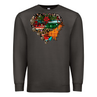 Smoke festive western christmas heart Premium Sweatshirt - CowhideDigitalArt
