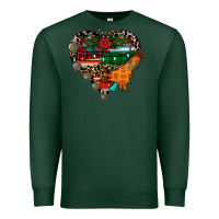 Sports Green festive western christmas heart Premium Sweatshirt - CowhideDigitalArt