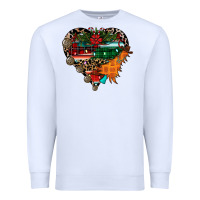 White festive western christmas heart Premium Sweatshirt - CowhideDigitalArt
