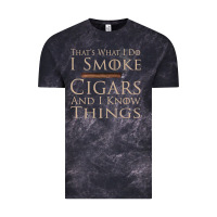 Cloud Black That's What I Do I Smoke Cigars And I Know Things Vintage Tee - longCreatives