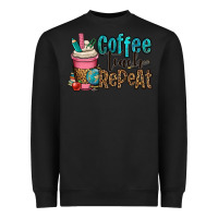 Black coffee teach repeat Heavyweight Sweatshirt - OliviaCreatesArt