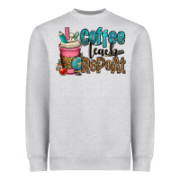 Heather Grey coffee teach repeat Heavyweight Sweatshirt - OliviaCreatesArt