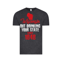 Vintage Black Wisconsin Out Drinking Your State Since 1848 Vintage Tee - longCreatives