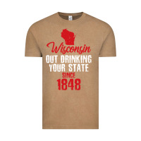 Vintage Coffee Wisconsin Out Drinking Your State Since 1848 Vintage Tee - longCreatives