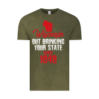 Vintage Olive Wisconsin Out Drinking Your State Since 1848 Vintage Tee - longCreatives