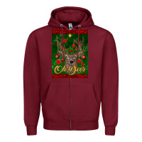 Burgundy oh deer car air freshener Zipper Hoodie - BundleAndBundleShop