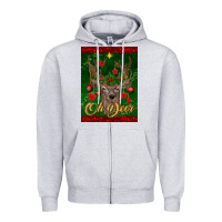 Heather Grey oh deer car air freshener Zipper Hoodie - BundleAndBundleShop