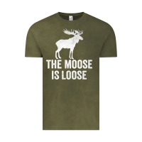 Vintage Olive The Moose Is Loose Alaska Moose Vintage Tee - longCreatives