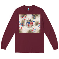 Burgundy usa land of the free because of the brave Long Sleeve Tee - TumblerDesignByShophia