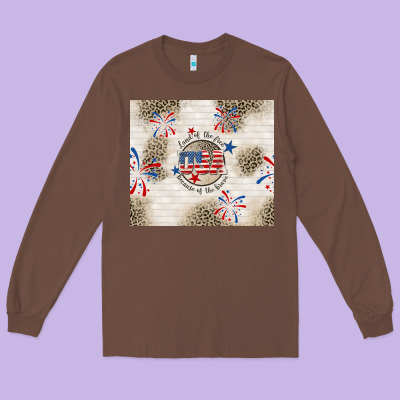 Usa Land Of The Free Because Of The Brave Long Sleeve Tee Designed By Tumblerdesignbyshophia