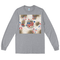 Heather Grey usa land of the free because of the brave Long Sleeve Tee - TumblerDesignByShophia