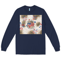 Navy usa land of the free because of the brave Long Sleeve Tee - TumblerDesignByShophia