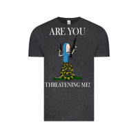 Vintage Black Are You Threatening Me Funny Cartoon Halloween Vintage Tee - longCreatives