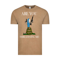 Vintage Coffee Are You Threatening Me Funny Cartoon Halloween Vintage Tee - longCreatives