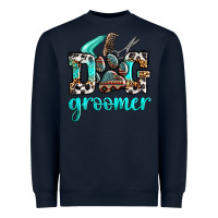 Navy western dog groomer Heavyweight Sweatshirt - OliviaCreatesArt