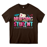 Chocolate Brown nursing student no sleep no money no life Heavy Core Tee - MaliasSmallBusiness