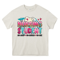 Cream nursing student no sleep no money no life Heavy Core Tee - MaliasSmallBusiness