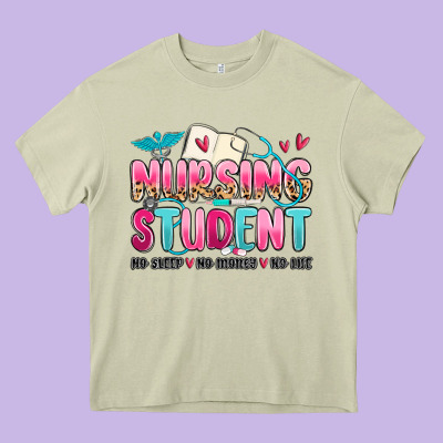 Nursing Student No Sleep No Money No Life Heavy Core Tee Designed By Maliassmallbusiness
