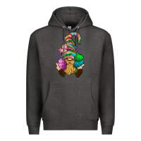Charcoal Heather Easter Holding Eggs Gnome Premium Hoodie - BundleAndBundleShop