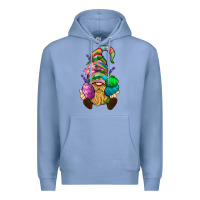 Colony Blue Easter Holding Eggs Gnome Premium Hoodie - BundleAndBundleShop