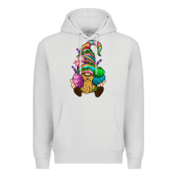 Dove Grey Easter Holding Eggs Gnome Premium Hoodie - BundleAndBundleShop