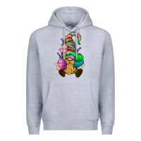 Heather Grey Easter Holding Eggs Gnome Premium Hoodie - BundleAndBundleShop
