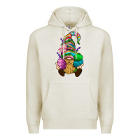 Oatmeal Heather Easter Holding Eggs Gnome Premium Hoodie - BundleAndBundleShop