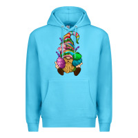 Ocean Blue Easter Holding Eggs Gnome Premium Hoodie - BundleAndBundleShop