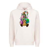Pale Pink Easter Holding Eggs Gnome Premium Hoodie - BundleAndBundleShop