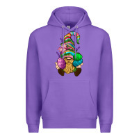 Purple Easter Holding Eggs Gnome Premium Hoodie - BundleAndBundleShop