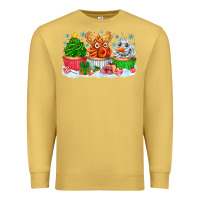 Antique Gold festive christmas cupcakes Premium Sweatshirt - CowhideDigitalArt
