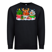 Black festive christmas cupcakes Premium Sweatshirt - CowhideDigitalArt