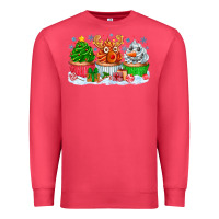 Cardinal festive christmas cupcakes Premium Sweatshirt - CowhideDigitalArt