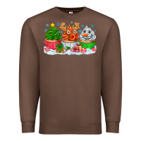 Chestnut festive christmas cupcakes Premium Sweatshirt - CowhideDigitalArt