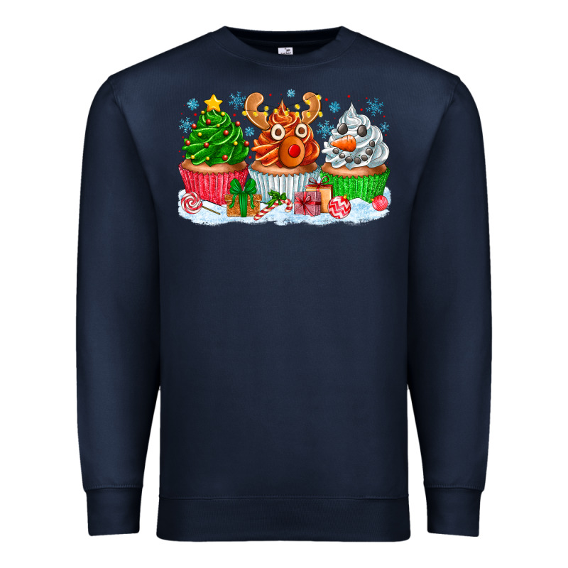 Festive Christmas Cupcakes Premium Sweatshirt by CowhideDigitalArt | Teevron