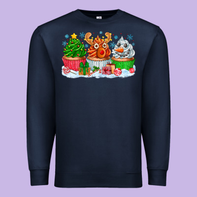 Festive Christmas Cupcakes Premium Sweatshirt Designed By Cowhidedigitalart