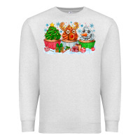 Oatmeal Heather festive christmas cupcakes Premium Sweatshirt - CowhideDigitalArt