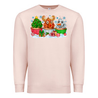 Pale Pink festive christmas cupcakes Premium Sweatshirt - CowhideDigitalArt