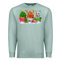 Seafoam festive christmas cupcakes Premium Sweatshirt - CowhideDigitalArt