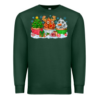 Sports Green festive christmas cupcakes Premium Sweatshirt - CowhideDigitalArt