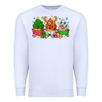White festive christmas cupcakes Premium Sweatshirt - CowhideDigitalArt