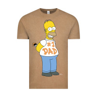 Vintage Coffee The Simpsons Homer Number 1 Dad Father's Day V2 Vintage Tee - longCreatives