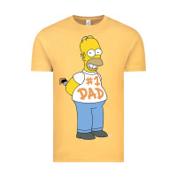 Vintage Mustard The Simpsons Homer Number 1 Dad Father's Day V2 Vintage Tee - longCreatives