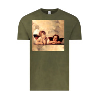 Vintage Olive angels gift raphael cupid cherubs art valentine angel Vintage Tee - longCreatives