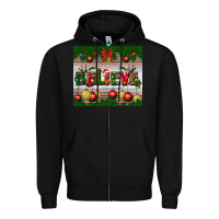 Black Christmas Believe Zipper Hoodie - BundleAndBundleShop