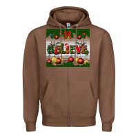 Chestnut Christmas Believe Zipper Hoodie - BundleAndBundleShop