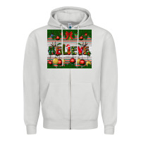 Dove Grey Christmas Believe Zipper Hoodie - BundleAndBundleShop