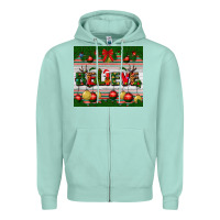 Seafoam Christmas Believe Zipper Hoodie - BundleAndBundleShop