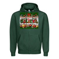 Sports Green Christmas Believe Zipper Hoodie - BundleAndBundleShop